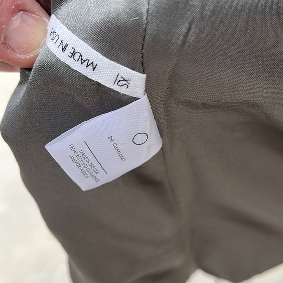 Reformation long grey swing full length dress coat with full lining in satin - Picture 12 of 14